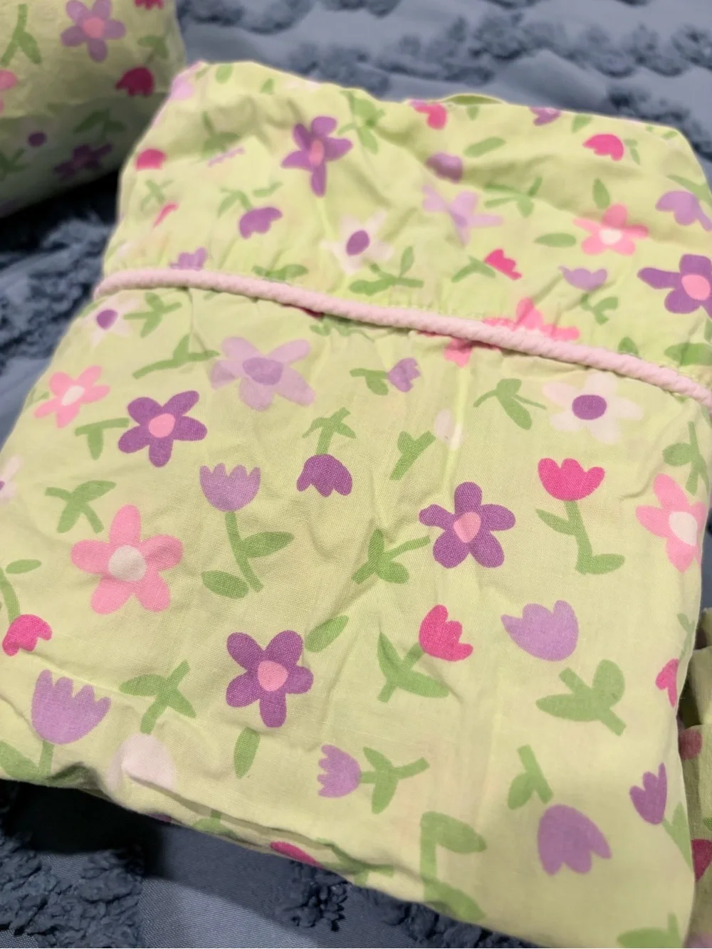 Target Yellow Floral Cotton Sheet Set with Pink & Purple Flowers- Full Size